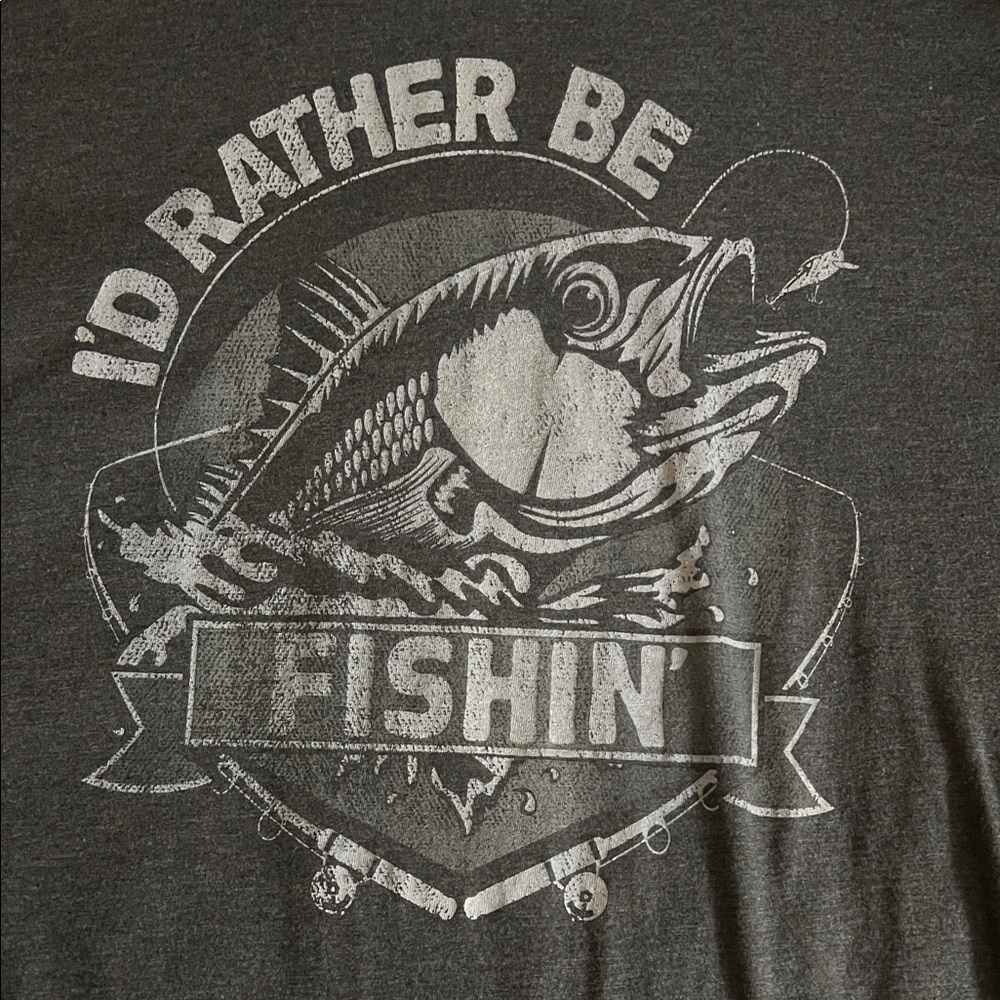 Tultex Fifth Sun Id Rather Be Fishin T-shirt Size XXL